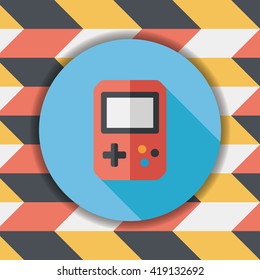 Handheld game consoles flat icon with long shadow,eps10
