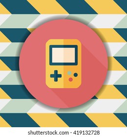 Handheld game consoles flat icon with long shadow,eps10