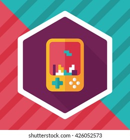 Handheld game consoles flat icon with long shadow,eps10