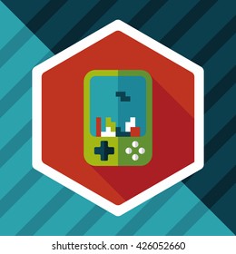 Handheld game consoles flat icon with long shadow,eps10