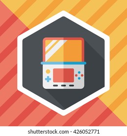 Handheld game consoles flat icon with long shadow,eps10