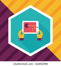 Handheld game consoles flat icon with long shadow,eps10