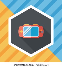 Handheld game consoles flat icon with long shadow,eps10