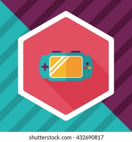 Handheld game consoles flat icon with long shadow,eps10