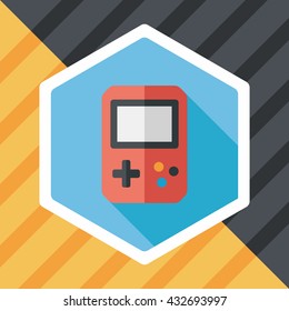 Handheld game consoles flat icon with long shadow,eps10