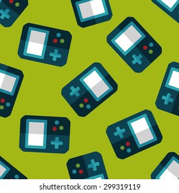 Handheld game consoles flat icon,eps10 seamless pattern background