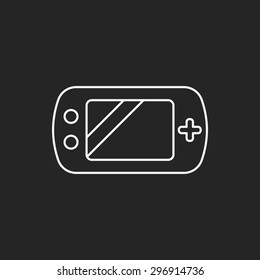 Handheld game consoles line icon