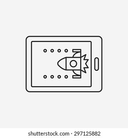 Handheld game consoles line icon