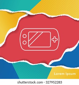 Handheld game consoles line icon