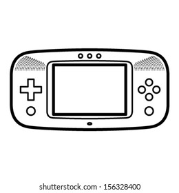 A handheld game device/console. Lineart style.