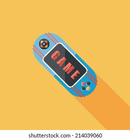 Handheld game flat icon with long shadow,eps 10