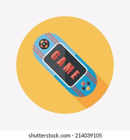 Handheld game flat icon with long shadow,eps 10