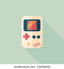 Handheld game flat icon with long shadow,eps 10
