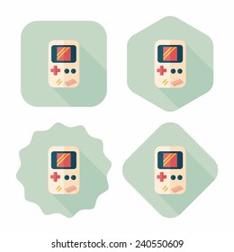 Handheld game flat icon with long shadow,eps 10Handheld game flat icon with long shadow,eps 10