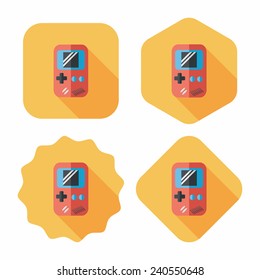 Handheld game flat icon with long shadow,eps 10