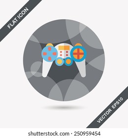 Handheld game flat icon with long shadow,eps 10