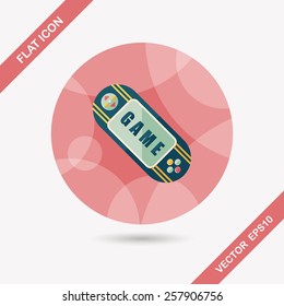 Handheld game flat icon with long shadow,eps 10