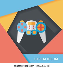 Handheld game flat icon with long shadow,eps 10