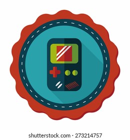 Handheld game flat icon with long shadow,eps 10