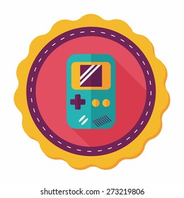 Handheld game flat icon with long shadow,eps 10
