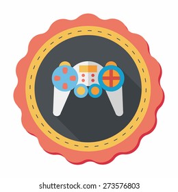 Handheld game flat icon with long shadow,eps 10