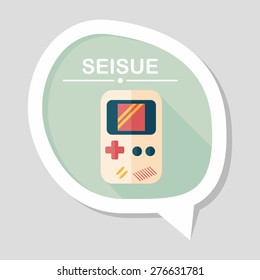 Handheld game flat icon with long shadow,eps 10Handheld game flat icon with long shadow,eps 10