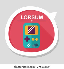 Handheld game flat icon with long shadow,eps 10