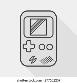 Handheld game flat icon with long shadow,eps 10, line icon