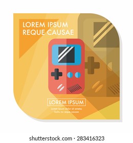 Handheld game flat icon with long shadow,eps 10