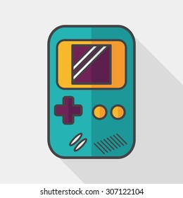 Handheld game flat icon with long shadow,eps 10