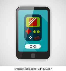 Handheld game flat icon with long shadow,eps 10