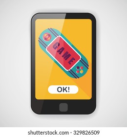 Handheld game flat icon with long shadow,eps 10
