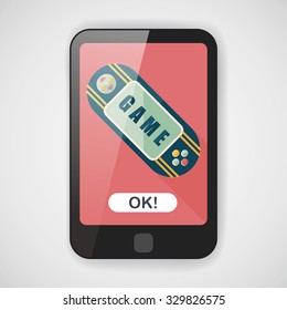 Handheld game flat icon with long shadow,eps 10
