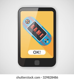 Handheld game flat icon with long shadow,eps 10