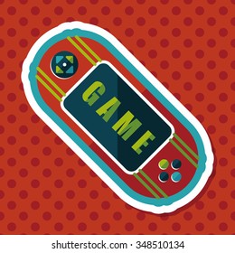 Handheld game flat icon with long shadow,eps 10