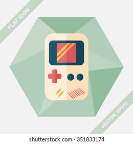 Handheld game flat icon with long shadow,eps 10Handheld game flat icon with long shadow,eps 10