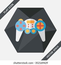 Handheld game flat icon with long shadow,eps 10