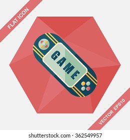 Handheld game flat icon with long shadow,eps 10