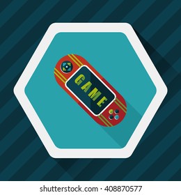 Handheld game flat icon with long shadow,eps 10