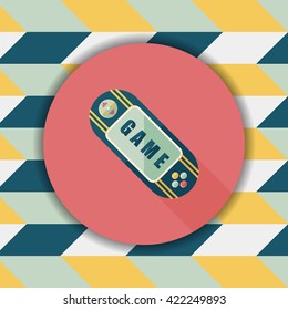 Handheld game flat icon with long shadow,eps 10