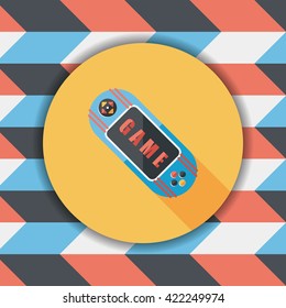 Handheld game flat icon with long shadow,eps 10