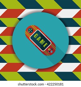 Handheld game flat icon with long shadow,eps 10