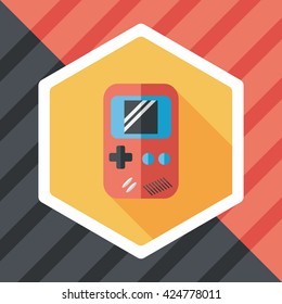 Handheld game flat icon with long shadow,eps 10