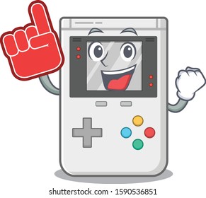 Handheld game Scroll mascot cartoon style with Foam finger