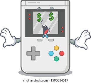 Handheld game Scroll with Money eye cartoon character style