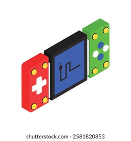 Handheld Game Vector Flat Isometric Icon Style illustration. Eps 10 File