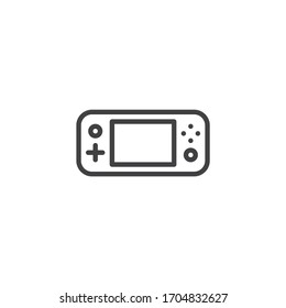 Handheld gamepad line icon. linear style sign for mobile concept and web design. Portable game console outline vector icon. Symbol, logo illustration. Vector graphics