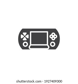 Icono de vector gamepad de agenda electrónica. signo plano relleno para concepto móvil y diseño web. Icono de glifo de consola de videojuegos de agenda electrónica. Símbolo, ilustración del logotipo. Gráficos vectoriales