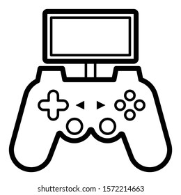 hand-held gaming console with display vector icon design