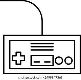 Handheld gaming console icon, minimalist line art design.